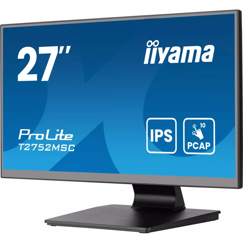iiyama ProLite T2752MSC-B1AG datora monitors 68.6 cm (27 colli) 1920 x 1080 pikseļi Full HD LED Skārienekrāns Melns