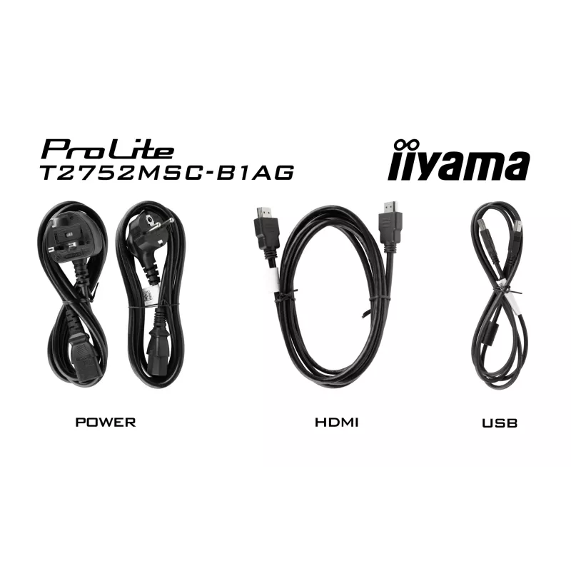iiyama ProLite T2752MSC-B1AG datora monitors 68.6 cm (27 colli) 1920 x 1080 pikseļi Full HD LED Skārienekrāns Melns