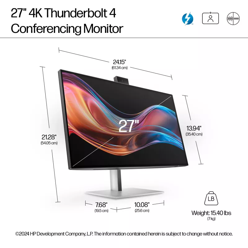 HP Series 7 Pro 27 collu 4K konferenču monitors - 727pm
