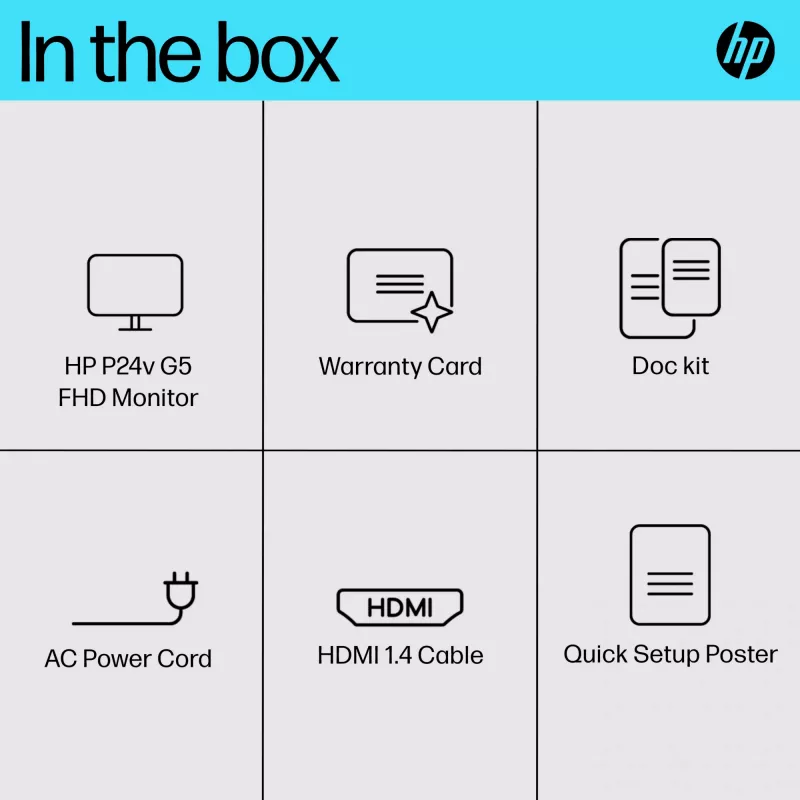 Monitors HP P24v G5 23.8 collu Full HD LCD 1920x1080