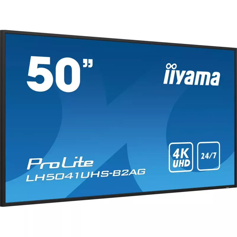 iiyama LH5041UHS-B2AG Signage Display Digitālās izkārtnes plakanais panelis 127 cm (50 collas) LCD 500 cd/m² 4K Ultra HD Melns 24/7
