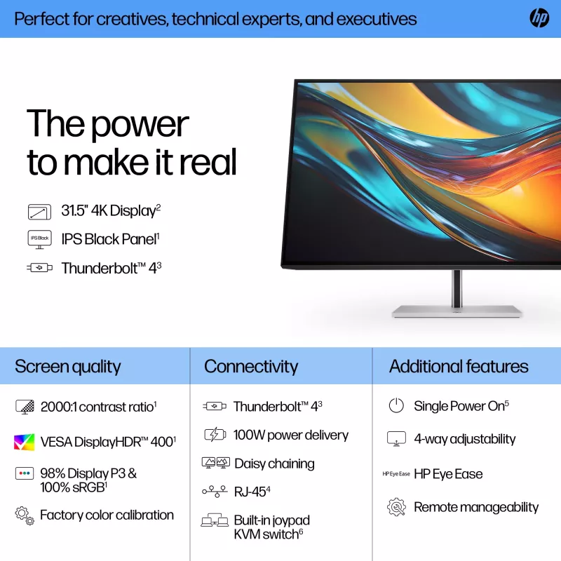 HP Series 7 Pro 31,5 collu 4K Thunderbolt 4 monitors — 732pk
