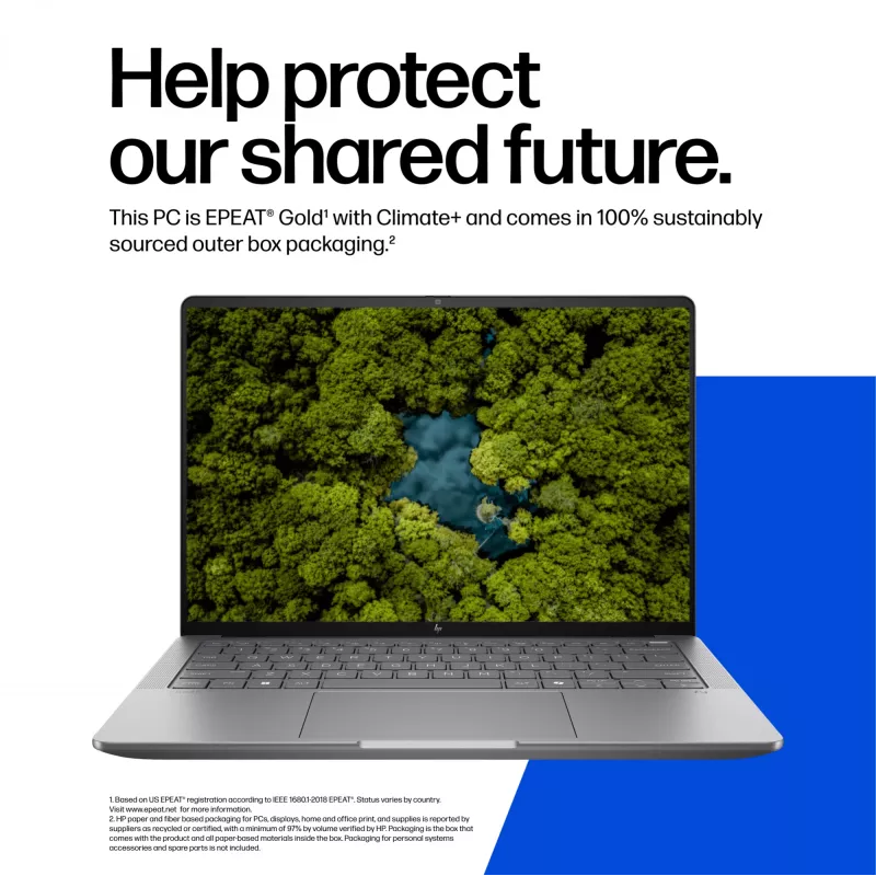 HP ZBook Ultra G1a Copilot+ PC AMD Ryzen AI Max PRO 390 35,6 cm (14 collas) WUXGA 32 GB LPDDR5x-SDRAM Wi-Fi 7 (802.11be) Windows 11 Pro AI Workstation, AI PC Sudrabs