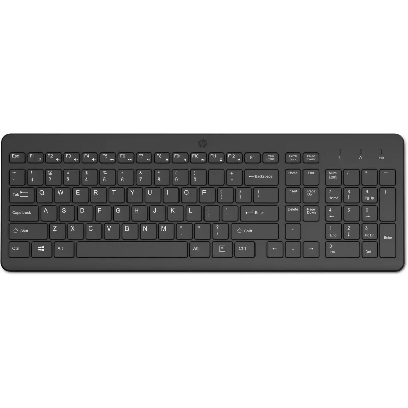 HP 225 bezvadu tastatūra, pilna izmēra, bezvadu RF, universāla, melna 805T1AA#ABD