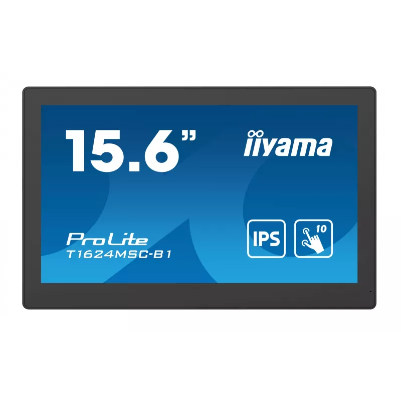 iiyama T1624MSC-B1 datora monitors 39,6 cm (15,6 collas) 1920 x 1080 pikseļi Full HD LED skārienekrāns Melns