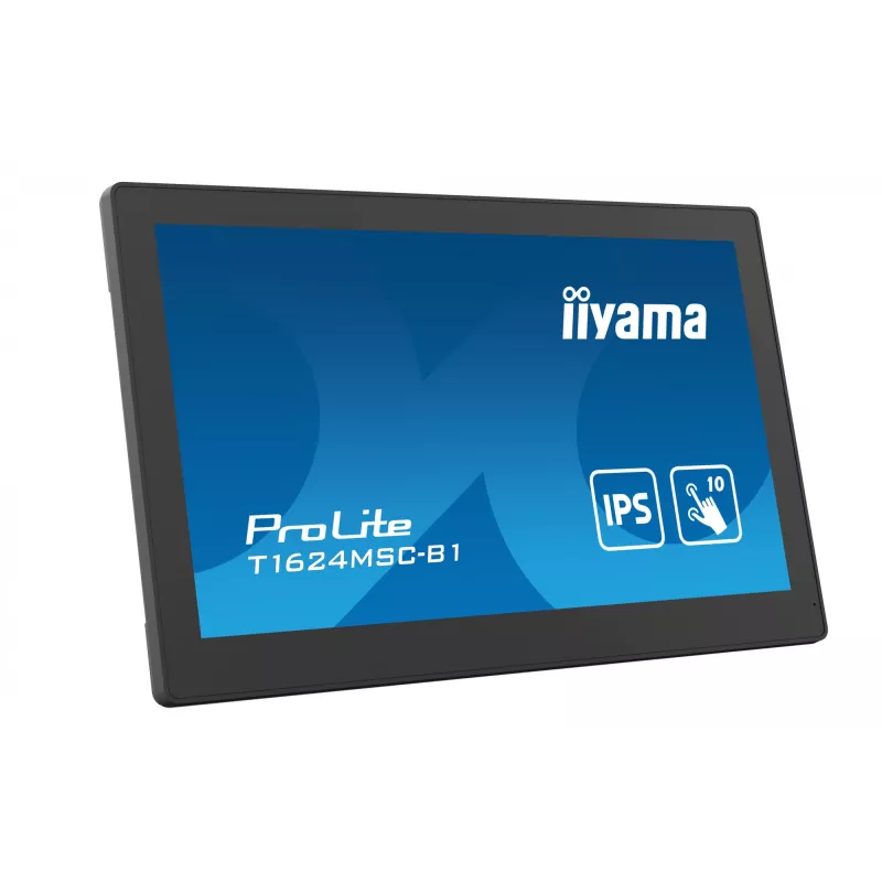 iiyama T1624MSC-B1 datora monitors 39,6 cm (15,6 collas) 1920 x 1080 pikseļi Full HD LED skārienekrāns Melns