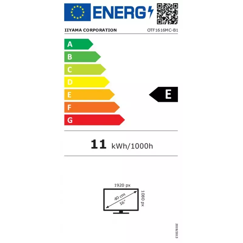 iiyama OTF1616MC-B1 datora monitors 39,6 cm (15,6 collu) 1920 x 1080 pikseļi Full HD LCD skārienekrāns Melns