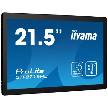 iiyama OTF2216MC-B1 datora monitors 54,6 cm (21,5 collu) 1920 x 1080 pikseļi Full HD LCD skārienekrāns Melns