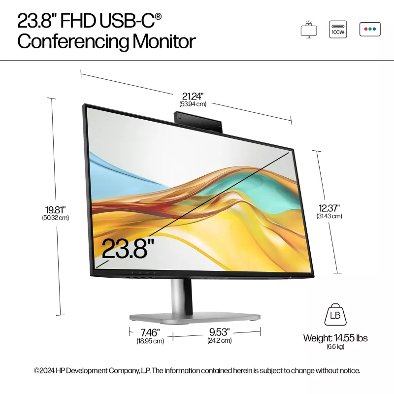 HP Series 5 Pro 23.8 collu FHD USB-C konferences monitors - 524pm