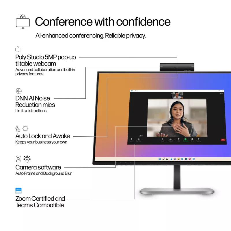 HP Series 5 Pro 23.8 collu FHD USB-C konferences monitors - 524pm