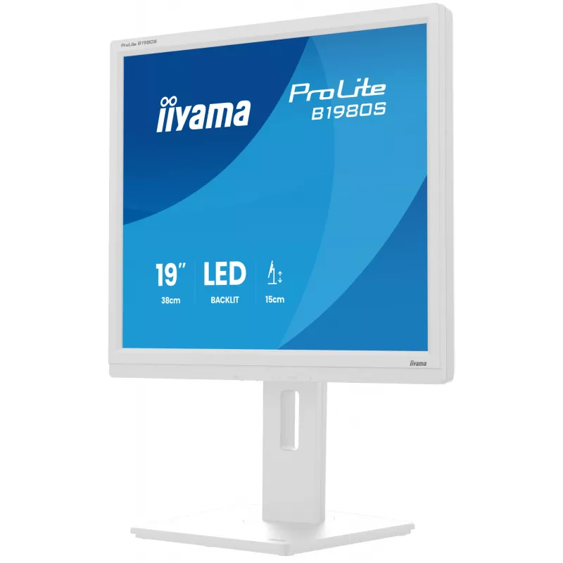 iiyama ProLite B1980S-W1 datora monitors 48.3 cm (19 collas) 1280 x 1024 pikseļi SVGA LED Balts