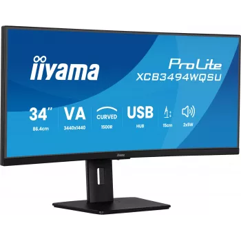 iiyama ProLite XCB3494WQSU-B1 datora monitors 86,4 cm (34 colli) 3440 x 1440 pikseļi UltraWide Quad HD LED Melns