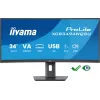 iiyama ProLite XCB3494WQSU-B1 datora monitors 86,4 cm (34 colli) 3440 x 1440 pikseļi UltraWide Quad HD LED Melns