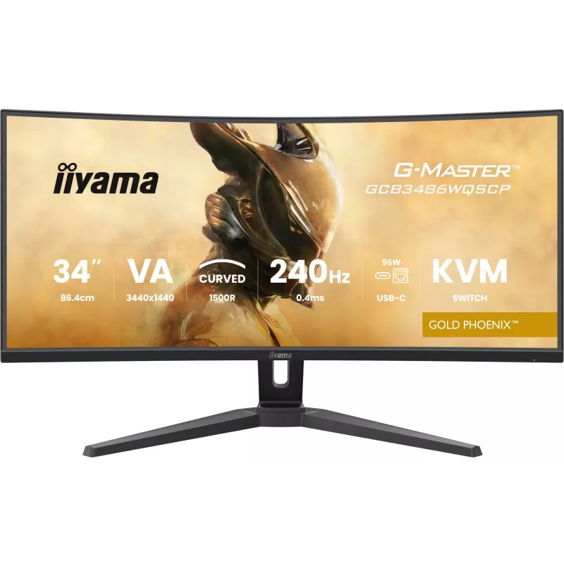 iiyama G-MASTER GCB3486WQSCP-B1 datora monitors 86,4 cm (34 colli) 3440 x 1440 pikseļi UltraWide Quad HD Melns