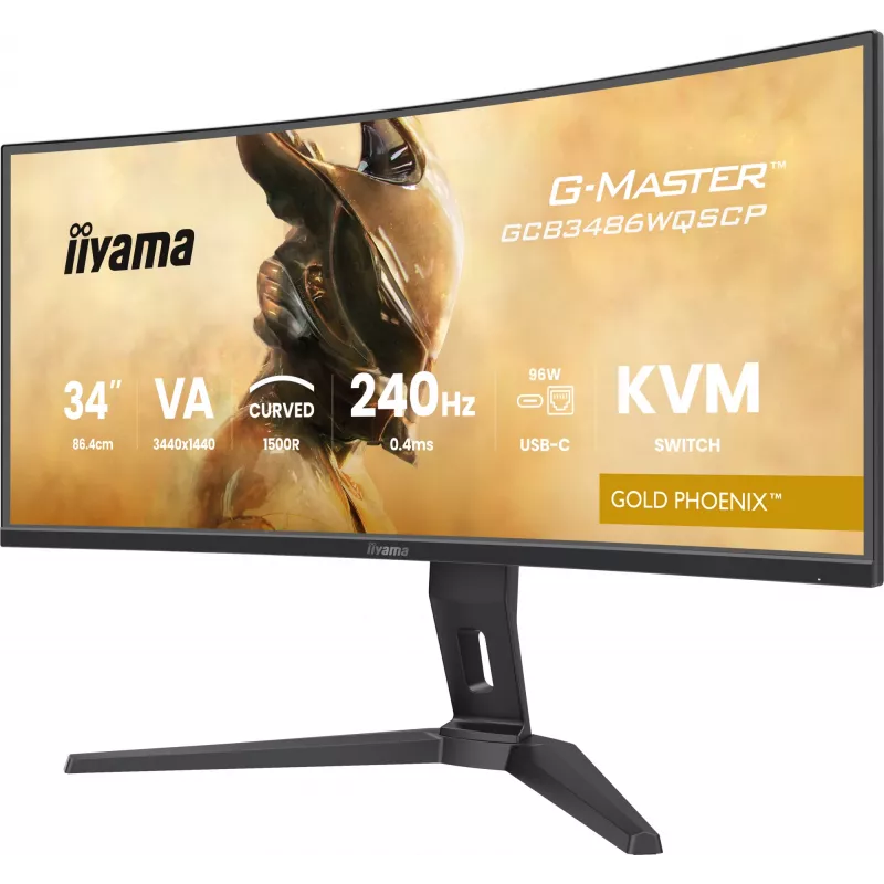 iiyama G-MASTER GCB3486WQSCP-B1 datora monitors 86,4 cm (34 colli) 3440 x 1440 pikseļi UltraWide Quad HD Melns