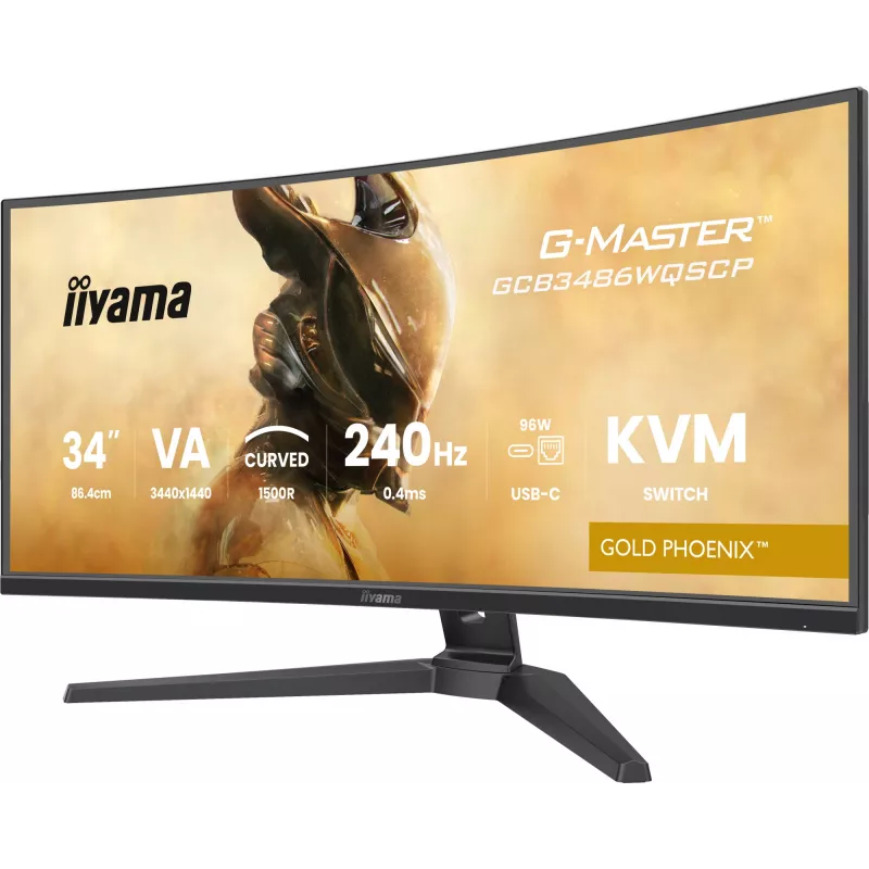 iiyama G-MASTER GCB3486WQSCP-B1 datora monitors 86,4 cm (34 colli) 3440 x 1440 pikseļi UltraWide Quad HD Melns