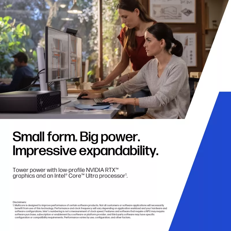 HP Z2 SFF G1i Intel Core Ultra 7 265K 32 GB DDR5-SDRAM NVIDIA RTX A400 Windows 11 Pro darbstacija AI darbstacija, AI dators