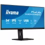 Datora monitors IIYAMA ProLite XUB3493WQSU-B6 34 collas 3440×1440 UltraWide QHD IPS LED, 1 ms, USB 3.2 centrmezgls, skaļruņi, VESA, augstuma regulēšana