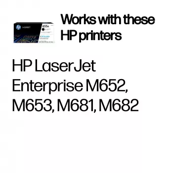 HP 655A melna oriģināla LaserJet tonera kasetne, 12500 lapas, melna, 1 gab.