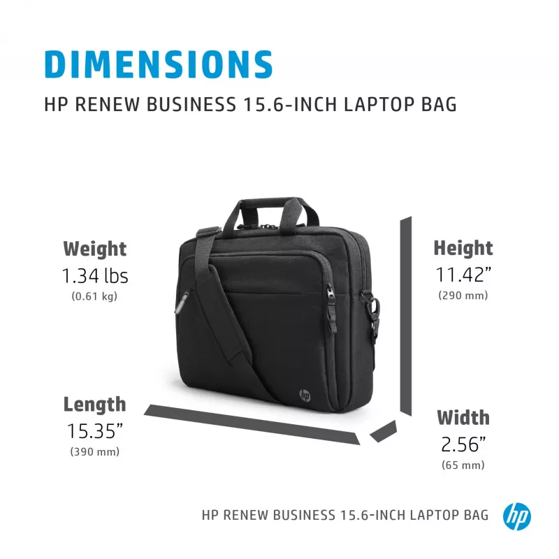 HP Renew Business 15,6 collu klēpjdatora soma, Messenger tipa futrālis, 39,6 cm (15,6 collas), 610 g