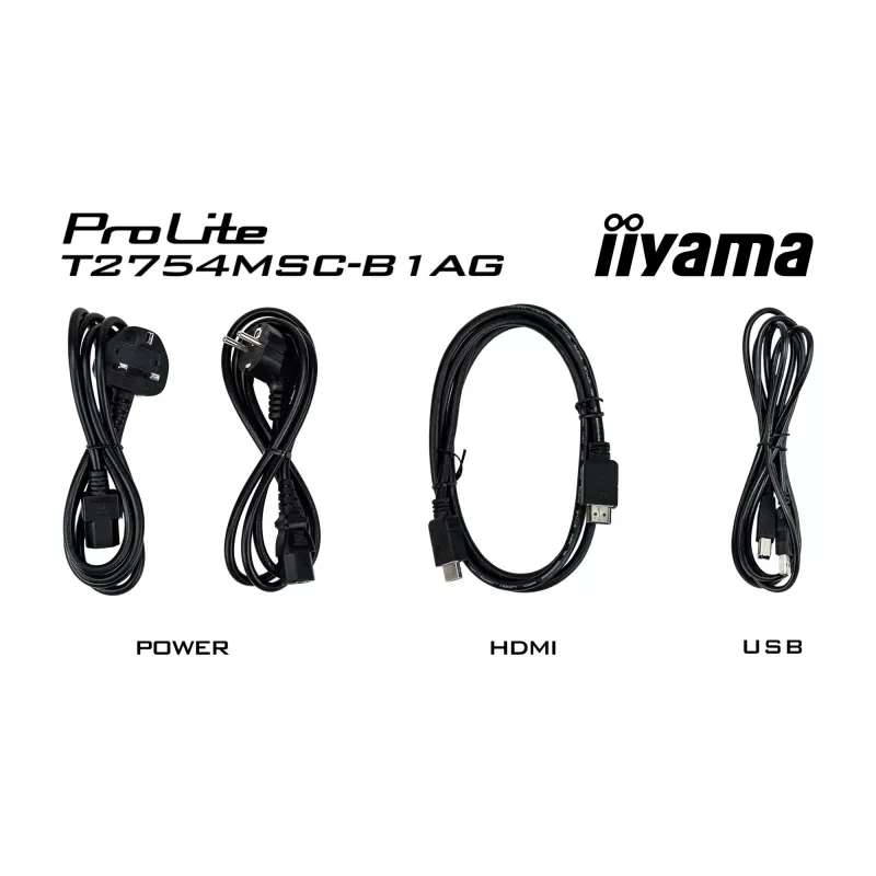 iiyama ProLite T2754MSC-B1AG datora monitors 68,6 cm (27 collas) 1920 x 1080 pikseļi Full HD LED Skārienekrāns Vairāku lietotāju Melns