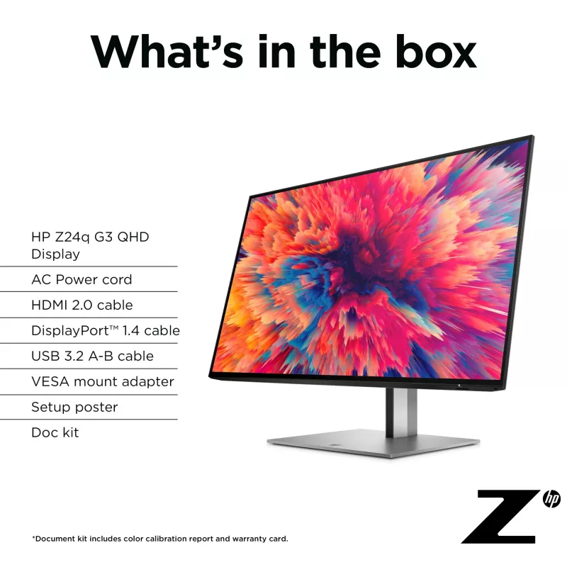 HP Z24q G3 QHD displejs, 60,5 cm (23,8 collas), 2560 x 1440 pikseļi, Quad HD, LCD, 5 ms, Sudraba