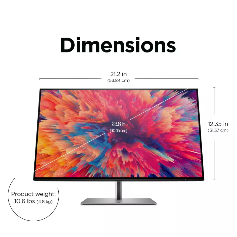 HP Z24q G3 QHD displejs, 60,5 cm (23,8 collas), 2560 x 1440 pikseļi, Quad HD, LCD, 5 ms, Sudraba