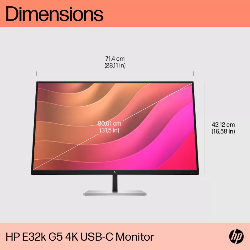 Monitors HP E32k G5 31.5 collu 4K Ultra HD LCD 3840 x 2160
