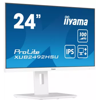 iiyama XUB2492HSU-W6 datora monitors 60.5 cm (23.8 collas) 1920 x 1080 pikseļi Full HD LED Balts