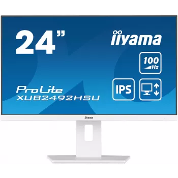 iiyama XUB2492HSU-W6 datora monitors 60.5 cm (23.8 collas) 1920 x 1080 pikseļi Full HD LED Balts