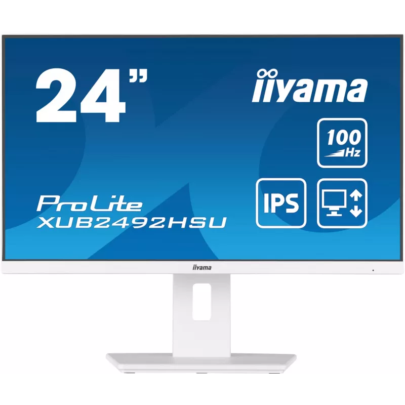 iiyama XUB2492HSU-W6 datora monitors 60.5 cm (23.8 collas) 1920 x 1080 pikseļi Full HD LED Balts