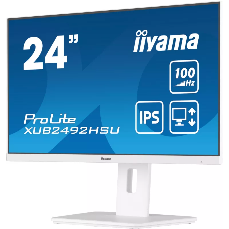 iiyama XUB2492HSU-W6 datora monitors 60.5 cm (23.8 collas) 1920 x 1080 pikseļi Full HD LED Balts