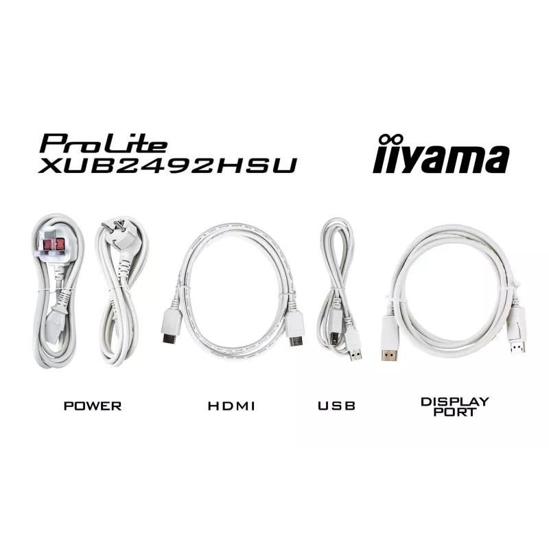 iiyama XUB2492HSU-W6 datora monitors 60.5 cm (23.8 collas) 1920 x 1080 pikseļi Full HD LED Balts
