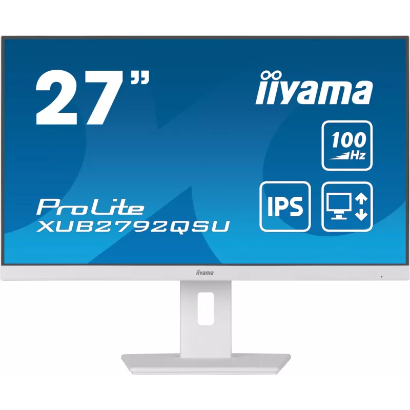 iiyama ProLite XUB2792QSU-W6 datora monitors 68.6 cm (27 colli) 2560 x 1440 pikseļi Quad HD LED Balts
