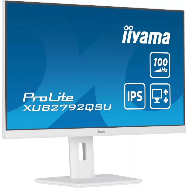 iiyama ProLite XUB2792QSU-W6 datora monitors 68.6 cm (27 colli) 2560 x 1440 pikseļi Quad HD LED Balts