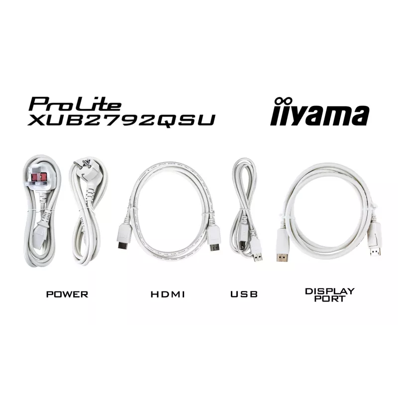 iiyama ProLite XUB2792QSU-W6 datora monitors 68.6 cm (27 colli) 2560 x 1440 pikseļi Quad HD LED Balts