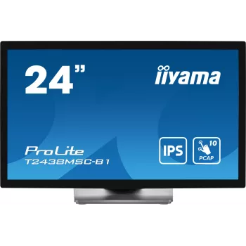 iiyama ProLite T2438MSC-B1 datora monitors 60.5 cm (23.8 collas) 1920 x 1080 pikseļi Full HD LED Skārienekrāns Melns