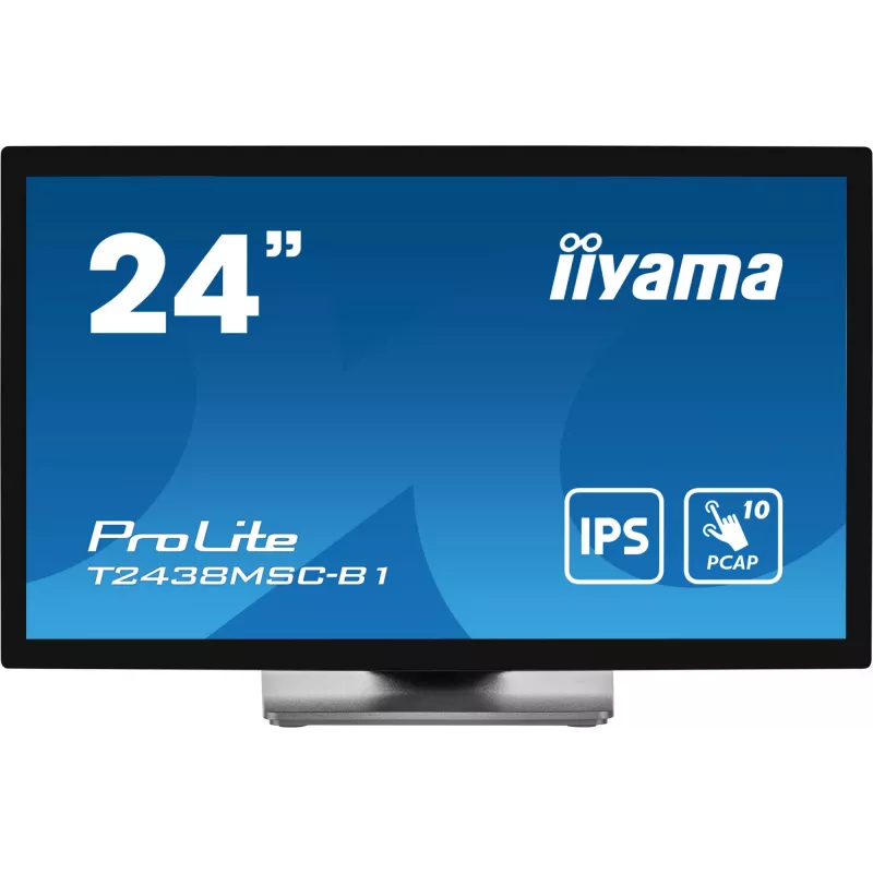 iiyama ProLite T2438MSC-B1 datora monitors 60.5 cm (23.8 collas) 1920 x 1080 pikseļi Full HD LED Skārienekrāns Melns
