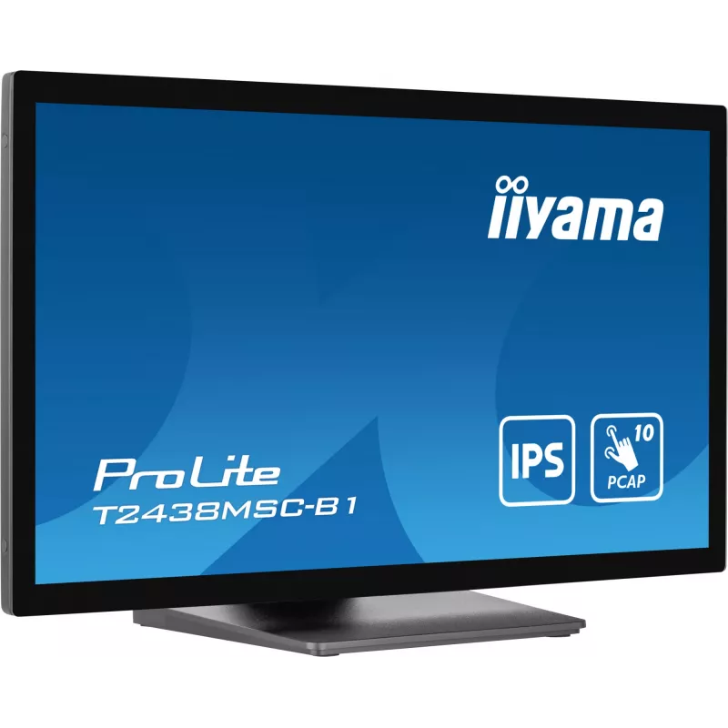 iiyama ProLite T2438MSC-B1 datora monitors 60.5 cm (23.8 collas) 1920 x 1080 pikseļi Full HD LED Skārienekrāns Melns