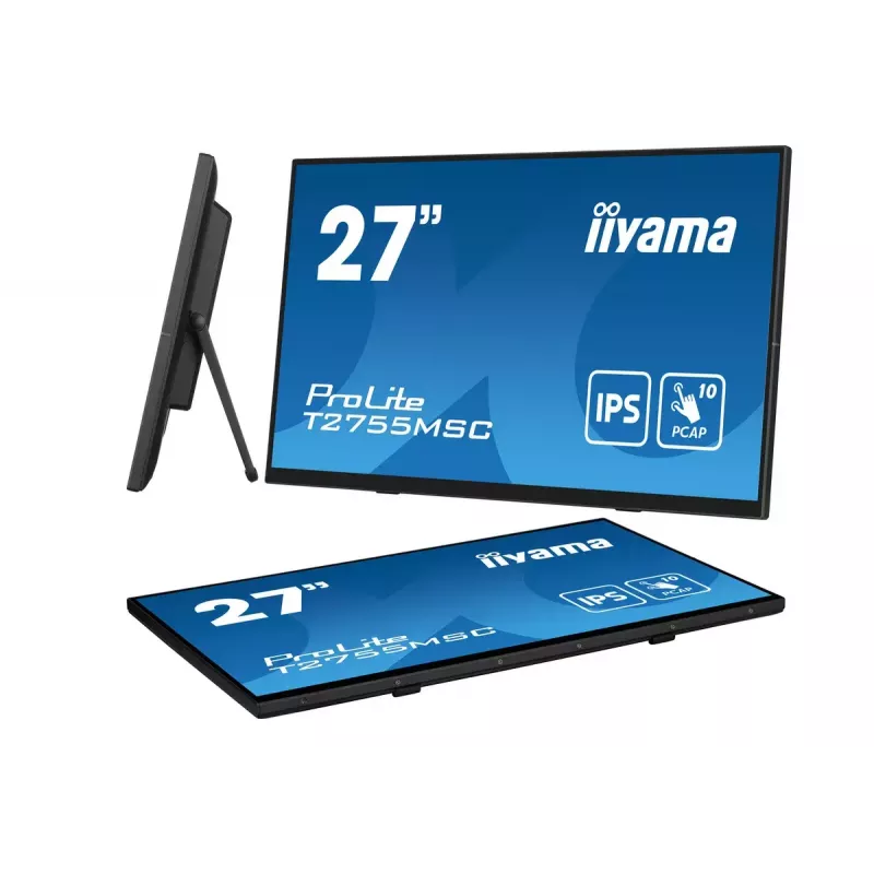 iiyama ProLite T2755MSC-B1 datora monitors 68,6 cm (27 colli) 1920 x 1080 pikseļi Full HD LED Skārienjūtīgs Galda virsmas Melns