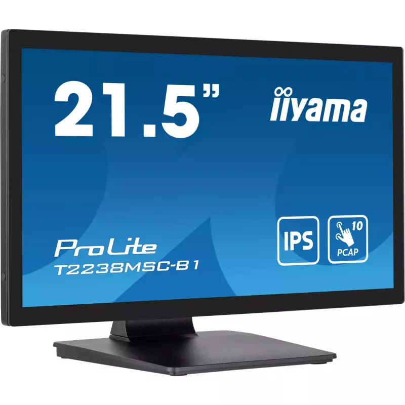 iiyama ProLite T2238MSC-B1 datora monitors 54.6 cm (21.5 collu) 1920 x 1080 pikseļi Full HD LED skārienekrāns Melns