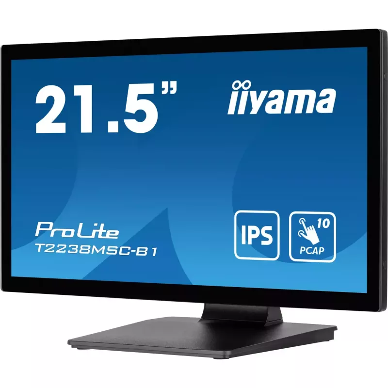 iiyama ProLite T2238MSC-B1 datora monitors 54.6 cm (21.5 collu) 1920 x 1080 pikseļi Full HD LED skārienekrāns Melns