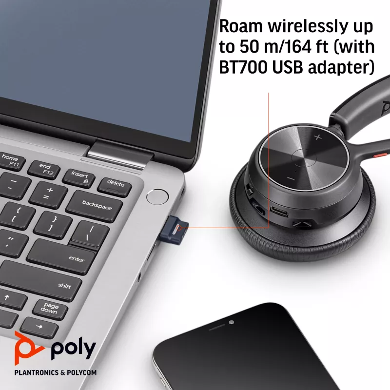 HP Poly Voyager 4320 Microsoft Teams sertificēta USB-A austiņa + BT700 dongle