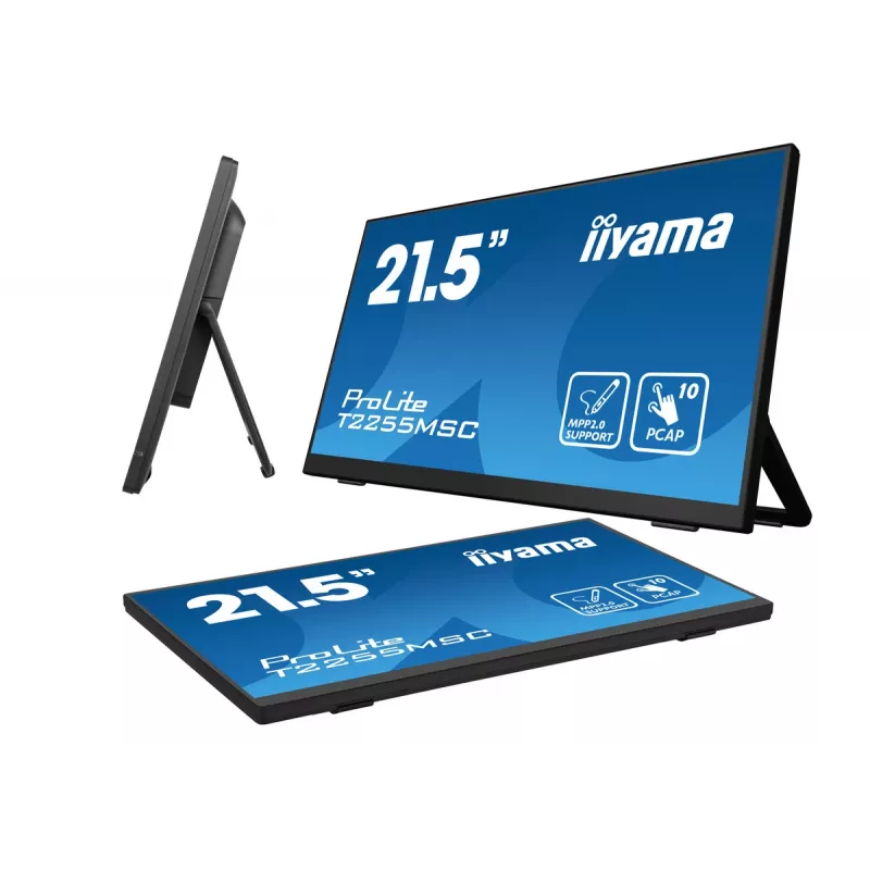 iiyama ProLite T2255MSC-B1 datora monitors 54.6 cm (21.5 collu) 1920 x 1080 pikseļi Full HD LCD skārienekrāns Melns