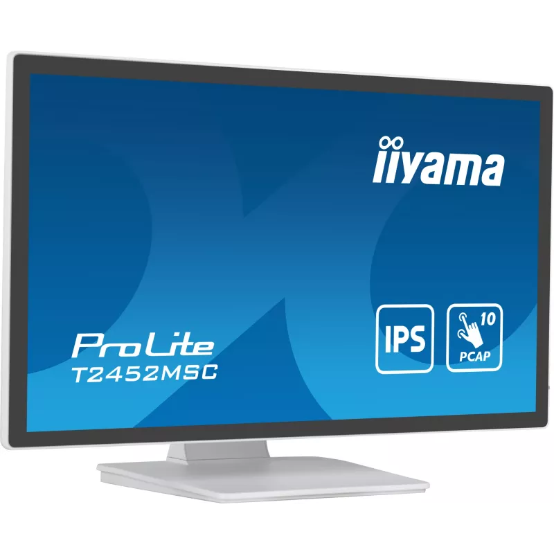 iiyama ProLite T2452MSC-W1 datora monitors 61 cm (24 collas) 1920 x 1080 pikseļi Full HD LCD Skārienekrāns Vairāku lietotāju Balts