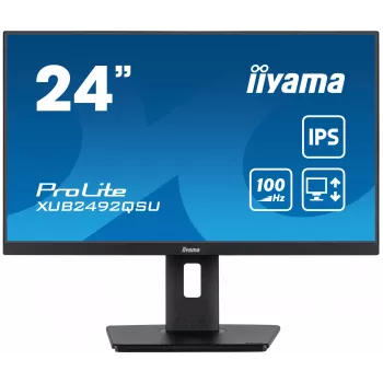 iiyama ProLite XUB2492QSU-B1 datora monitors 60.5 cm (23.8 collas) 2560 x 1440 pikseļi Quad HD LED Melns