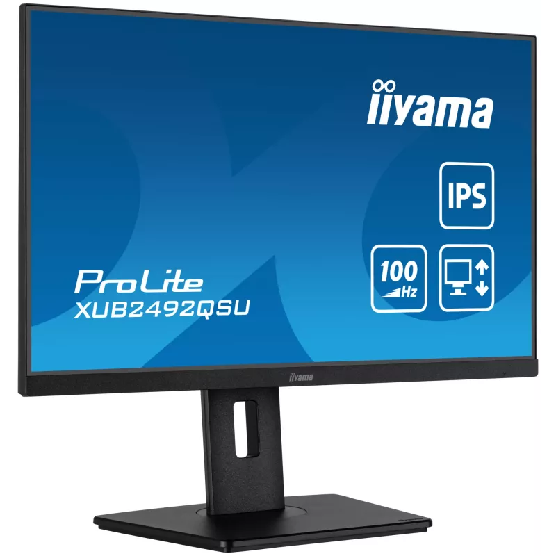 iiyama ProLite XUB2492QSU-B1 datora monitors 60.5 cm (23.8 collas) 2560 x 1440 pikseļi Quad HD LED Melns