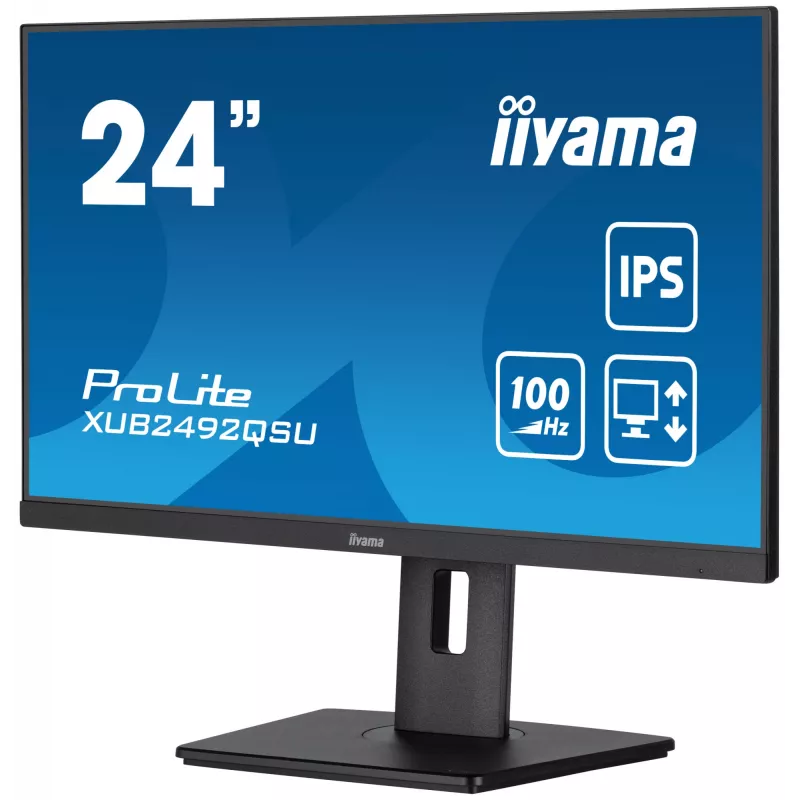 iiyama ProLite XUB2492QSU-B1 datora monitors 60.5 cm (23.8 collas) 2560 x 1440 pikseļi Quad HD LED Melns