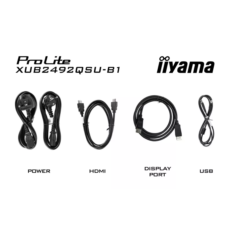 iiyama ProLite XUB2492QSU-B1 datora monitors 60.5 cm (23.8 collas) 2560 x 1440 pikseļi Quad HD LED Melns