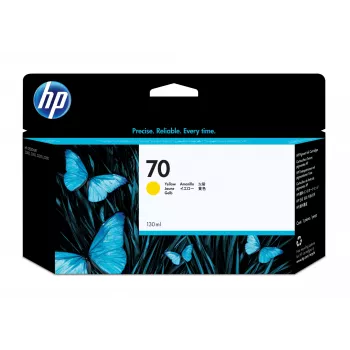 HP 70 130 ml dzeltena DesignJet tintes kasetne